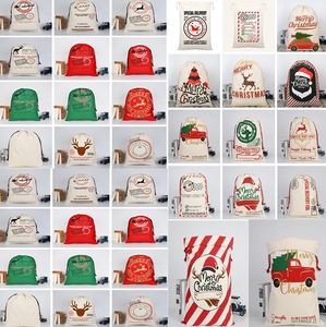 Decorações de Natal sacos grandes lona monogrammel Santa Claus saco de cordão com reinderers presentes Xmas saco saco4549