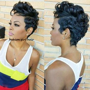 Short Bob Human Hair Wigs Pixie Cut 150% Pre Plucked Remy Brazilian Glueless none Lace Front Wig For Women