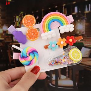 6PC/zestaw moda Dzieci Zestaw Zestaw Dziewczyny Candy Kolor Cloud Lollipop SairPins Śliczne kreskówki do włosów Rainbow Hair