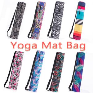Printed Sports Fitness Dance Gymnastics Yoga mat Bag Exersice Mat Bag For Momen Men Pilates Pad Backpack on Sale