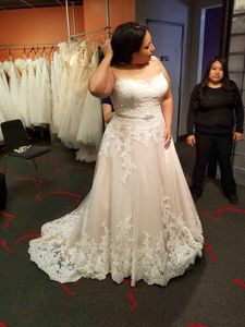 2019 novo plus size lace vestidos de casamento strapless backless sweep trem vestidos de noiva bainha appliqued longo vestido de noiva