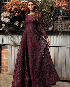 Aso Ebi 2020 Arabski Vintage Koronki Sexy Suknie Wieczorowe Długie Rękawy Prom Dresses Eleganckie Formalne Party Drugi Reception Gowns Zj326