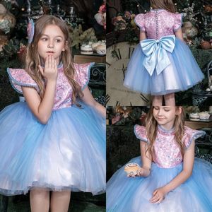 Süßes Blumenmädchenkleid Prinzessin Mädchen Festzug Kleider Sommer Strand Boho Knielang Mädchen Ball Abendkleider Geburtstag Kommunion Kleid