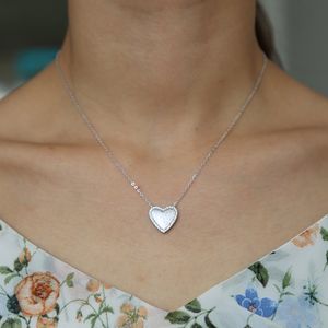 Collana all'ingrosso della CZ Il micro spazzolato Arround fascino del cuore 925 della catena del collare di San Valentino amante regalo d'argento