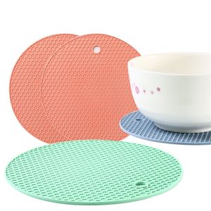 Silicone Cup Mat Round Heat-resistan Honeycomb Pad No Slip Multi Function Table Dectoration Kitchen Tools yq00415