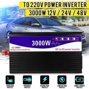 3000W Inverter V V V to V LCD Display Pure Sine Wave Inverter Voltage Transformer Converter for Car Home Power Supply