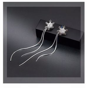 Moda- brincos pendurados mulheres designer de luxo natal pendurado neve brincos de prata borla s925 agulha de prata Brinco presente amor jewely