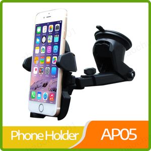 Auto Windschutzscheibe Dashboard Telefonhalter Universal Mobiltelefonhalter Saughalterung Ständer Retractable 360 ​​Grad Rotation für iPhone x Samsung