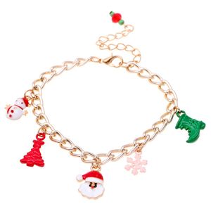 Mode-Bracelets de Noël creux flocon de neige cloche traîneau bijoux de noël pour les femmes W4