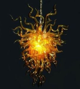 家の装飾のための100％手作りの吹きガラスシャンデリア照明ティファニーペンダントランプスタイルLEDシャンデリア