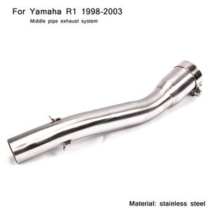 1998 1999 2000 2001 2002 2003 Silp på för Yamaha R1 Motorcykel Middle Connecting Pipe Rostfritt Steel Silecer System