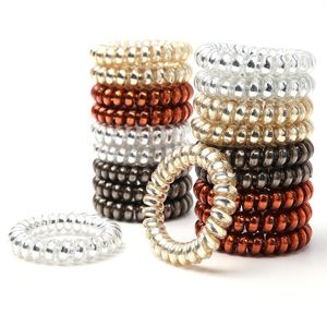4 Colors Telephone Wire Cord Gum Hair Tie Girls Elastic HairBand Ring Rope Woman Candy Color Bracelet Stretchy Scrunchy