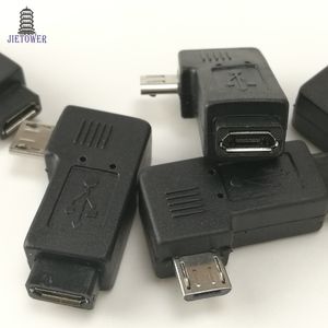 Coppia adattatori per spina Micro USB maschio da 90 gradi USB maschio a micro femmina ad angolo destro sinistro Hot Worldwdie