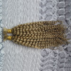 mongolian kinky curly bulk hair 2PCS human braiding hair bulk 200G human hair for braiding bulk no attachment