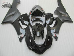 Dostosuj Black Fouring Kit dla Kawasaki Ninja 2005 2006 ZX6R 636 ZX 6R 05 06 ZX-6R Bodywork Road Race Chinese Fairings Set