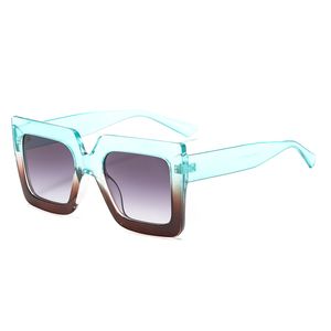 卸売ファッションスクエアサングラス女性二重カラービッグフレームヴィンテージアイウェア女性UV400 Oculos 3296