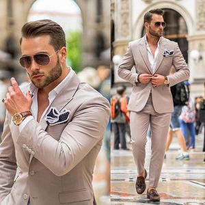 Tailored Groom Tuxedos Wedding Suits For Men Jackets 2 Pieces Custom Made Prom Dinner Blazer(Jacket+Pants)