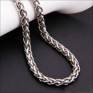 Stainless steel necklace keel chain flower basket chain Europe and the United States men and women chain 3-8 mm men and women link link edge