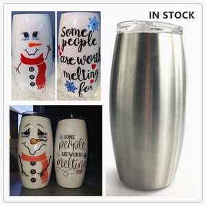 DIY 25oz Snowman Tumbler Football Tumblers Stainless Steel egg cup vacuum insulated Wine Tumblers Glasses with lids