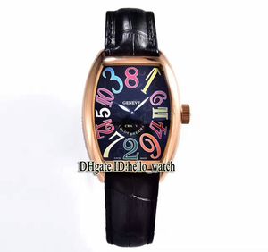 New Crazy Hours Color Dreams 8880 CH Black Dial Automatic Mens Watch Rose Gold Case Leather Strap High Quality Gents Watches Hello_Watch
