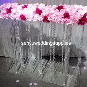 80cm cm Tall Acryl Crystal Hotsale Pillar Walkway As Flower Stand for WeddingParty Decoration Senyu