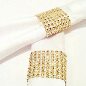 Pierścionki serwetki Hotel Chair Sash Diamond Mesh Wrap Serwetka Klamra do recepcji weselnej Dekoracje stołowe Dostawy DH0593