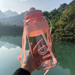 Borraccia da 1000 ml con bocca larga Borraccia sportiva senza BPA a prova di perdite Bottiglie d'acqua in plastica Bottiglia per viaggi sportivi all'aperto