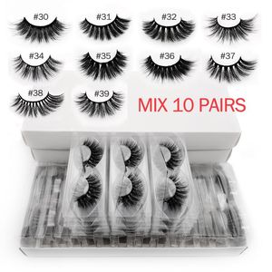 YSDO 10 Pairs Faux Norek rzęsy Hurtownie Naturalne Długie Długie Mink Włosy Laszy W Makijażu Makeup Fałszywe Rzęsy Przedłużanie Faux Cils