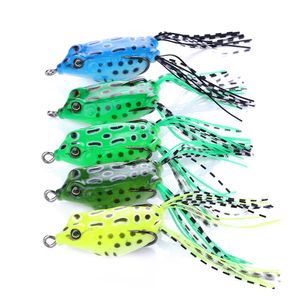 Hengjia 10st / Lot Topwater Fishing With High Carbon Soft Groda Bait 5.5cm 8g Färskvatten Bass Walleye Crappie Minnow Fiske Lure Partihandel