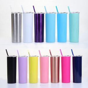 Outdoor Camping Travel Mugs Kids Cup With Straws Drinkware Coffee Mug Beer Cup Tea Juice Milk Drink Tumbler Stainless Steel Wine Cups PYY211