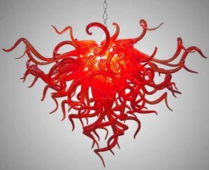 Żyrandol Czerwony ręcznie robiony Dmuchane światła Żarówki LED lekkie mini szklane Rury DIY Żyrandole