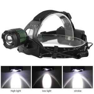 Vattentät XM-L T6 LED ZOOM Mini Headlamp Jakt strålkastare Huvudbrännlampa Portabel USB Uppladdningsbar cykelhuvudlampa 18650 Batteriladdare