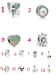 20Pcs Anchor Statue Of Liberty Ferris Wheel Love Cup Charm Silver European Charms Bead Fit Bracelets DIY Wedding Jewelry Accessories