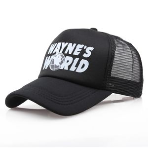 Großhandel schwarze Waynes World Baseball Caps Unisex Hip Hop Hut Sonnenhut Wayne's World Hut Kostüm bestickte Mesh Hüte Trucker Dad