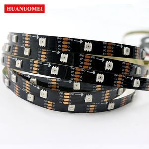 5m 30LEDS / M APA102 RGB Pixel LED Strip Light, Adressbable Backlight TV Lights CLK DAT 5V SMD 5050 Flexibelt tejp, Svart PCB, icke-vattentät IP20