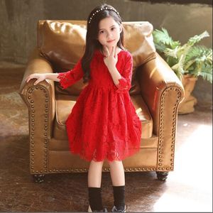 Red Toddler Baby Girl Clothes Kids Lace Dresses Princess Wedding Prom Ball Gown Party Formal Tutu Dress Sundress
