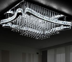 Free Shipping Free Shipping Modern L90cm W70cm 90-265V Art Decora Floral LED Crystal Ceiling Lamp Luster LED Crystal Lights MYY