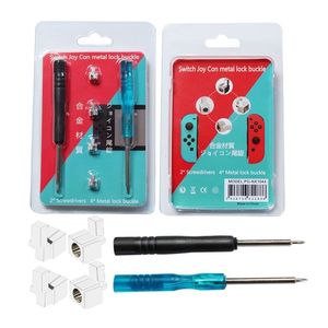 Alloy Metal Lock Buckles Repair Tool Kits with Opening Tools for Switch NS Joy Con W/Screwdriver DHL FEDEX EMS FREE SHIP