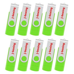 Bilgisayar Android Smartphone Tablet Macbook için j_boxing Yeşil 10pcs 8GB OTG USB 2.0 Flash Sürücü Döner Thumb Sürücüler Memory Stick Kalem Depolama