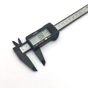 Vernier Caliper 0-150mm 6 tum Mätverktyg Plast LCD Digital elektronik Carbon Fiber Ruler Gauge Micrometer