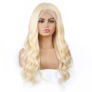 T Parte Wig Loira Cabelo Brasileiro Onda do Corpo Humano Perucas Loiras Color 613 Humano Cabelo T Laço Frente Perucas Peruano Indiano