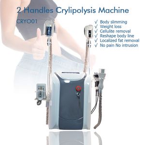 Portabel 6 i 1 2 Cryo Handtag Fat Freeze Vacuum Lipo Cavitation RF Laser Body Slimming Cellulite Reduction Machine