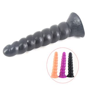 Big Dildo Anal Beads Spiral Fake Penis Sex Toys 3 Colors Butt Plug Stopper Vagina Stimulator Female Masturbation Couple Flirting Toy