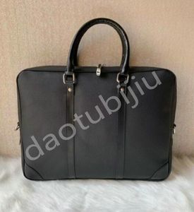 Men Shoulder PORTE-DOCUMENTS VOYAGE BAG Black Brown Leather Business shoulder bag Business totehandbag Men Laptop Bag