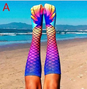 3D Animal Mermaid Sokken Cosplay Visschaal Gedrukte Sokken voor Volwassen Vrouwen Meisjes Home Warme Stocking stijlen