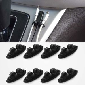 8PCS / set Mini Car Charger Linha Fecho fio fixo braçadeira Household Início Headphone USB Cable Cars Clip Holder Automobile Acessórios Interior