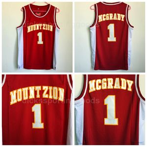 NCAA College Men Tracy McGrady Jersey 1 Basketball Wildcats Mountzion McGrady High School Jerseys University Red Breathable Free Shipping