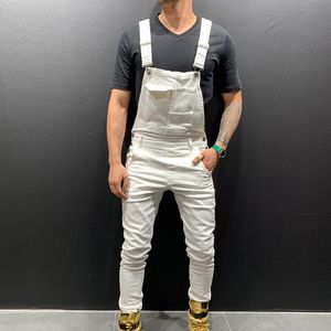 DIHOPE Mode Herren Jeans Overalls Hallo Straße Distressed Denim Latzhose 2020 Masculina Hosenträger Männliche Hosen Größe S-XXXL