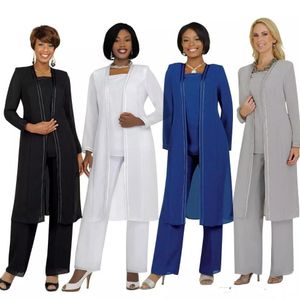 Anne Gelin Damat Elbise 2020 Şifon Artı boyutu Uzun Kollu Ceket Moda Yaz Custom Made Vintage Akşam Anne Suits