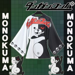 Wholesale danganronpa costumes resale online - Japan Anime Danganronpa Monokuma Cosplay Costume Unisex Bath Cloak Nightgown Haori Kimono Chiffon Cape Jacket Uniform